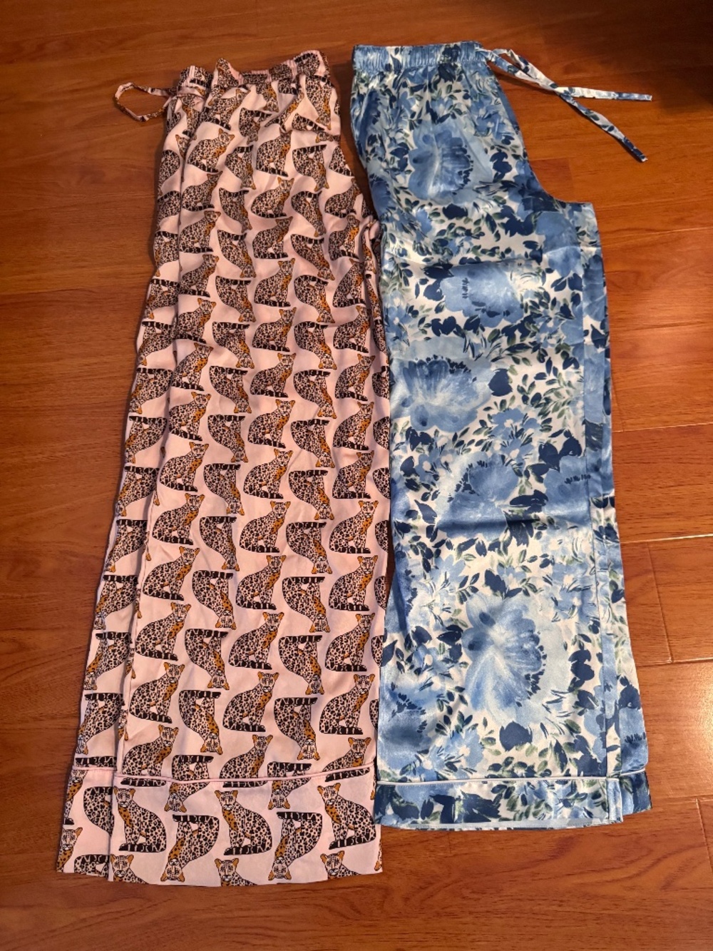Women's Regular-Fit Full-Length Satin Sleep Pajama Pants Size M bundle of 2